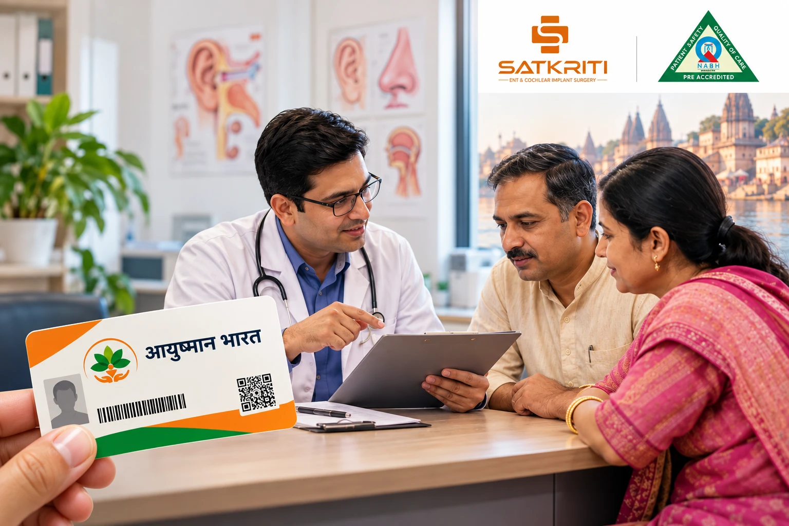 वाराणसी में ENT इलाज के लिए आयुष्मान भारत योजना: कौन पात्र है, आवेदन कैसे करें, और सत्कृति हॉस्पिटल में कौन से इलाज शामिल हैं